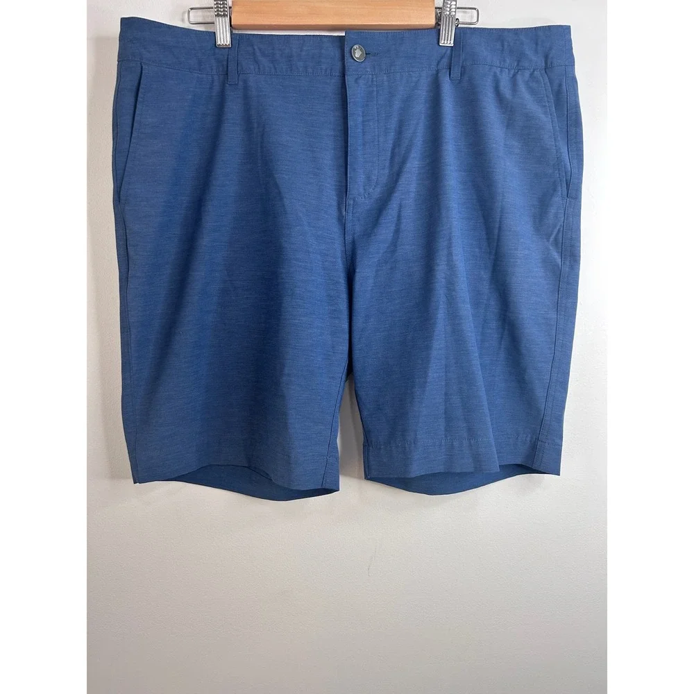 Faherty All Day Shorts Mens 38 Blue Heathered Hybrid Quick Dry Stretch Summer